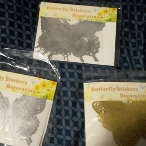 Plastic butterfly wall art.